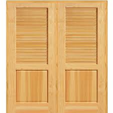 Mmi Door 72 In X 80 In Half Louver 1 Panel Unfinished Pine Wood Left Hand Active Double Prehung Interior Door Z022660l The Home Depot Prehung Interior Doors Doors Interior Double Doors Interior
