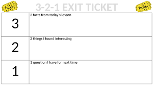 Teachers design exit slips to serve as immediate and authentic feedback from students. 3 2 1 Exit Ticket Teaching Resources