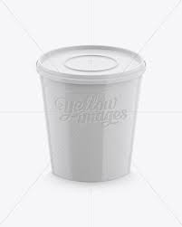 Glossy Plastic Container Mockup Front View High Angle Shot In Cup Bowl Mockups On Yellow Images Object Mockups High Angle Shot Mockup Free Psd Plastic Containers