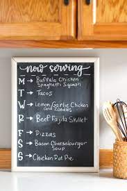 Personalized kitchen chalkboard sign custom chalk. Diy Chalkboard Menu For Meal Planning Domestically Creative