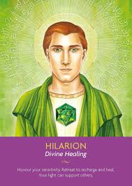Hilarion Was Once A Living Hermit Of Incredible Sensitivity Now As An Ascended Master Or Keeper Of The Light H Angel Tarot Cards Angel Tarot Free Tarot Cards