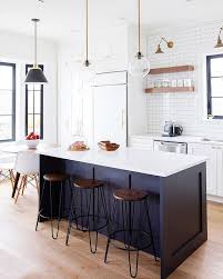 The big, blue kitchen island with a wood countertop as a focal point adds color to your kitchen. 25 Contrasting Kitchen Island Ideas For A Statement Digsdigs