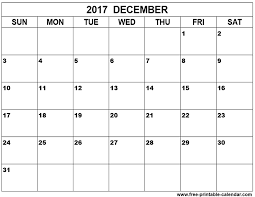December 2017 Calendar Printable Monthly Calendar Printable 2017 Printable Calendar Printable December Calendar