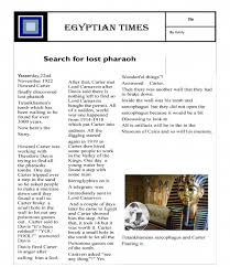 Example of newspaper report ks2 : Razorbills Report On The Discovery Of Tutankhamun S Tomb Starcross Primary School