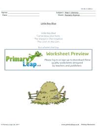 Fillable Online Nursery Rhyme Little Boy Blue Primary Leap Worksheets This Fun Activity Booklet Includes The Text From A Poem A Handwriting Sheet A Rhyming Words Exercise Unscramble The Words