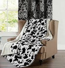 Shorthorn canvas and prints throw blanket. Black White Cowhide 50x70 Sherpa Throw Faux Fur Western Cow Lap Blanket Ebay