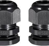 uxcell 2Pcs M25 Cable Gland Waterproof Connector Plastic Wire Glands Joints  Black for 9mm-16mm Dia Wires