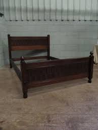 Over 80% new & buy it now; Antique Edwardian Arts Crafts Carved Dark Oak Double Bed Wdb6146 27 12 100258 Sellingantiques Co Uk