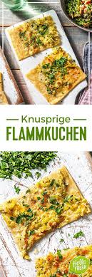 Knuspriger Flammkuchen Mit Porreegemuse Rezept Hellofresh Rezept Flammkuchen Porree Gemuse Gesunde Rezepte