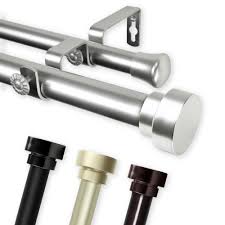 Rod Desyne Bonnet 160 In 240 In Double Curtain Rod In In Satin Nickel Double Rod Curtains Double Curtains Curtain Rods