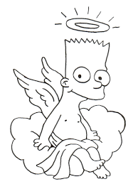simpsons drawings angel coloring pages books coloriage de guitare gratuit