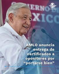 🔴 El presidente López Obrador adelantó que le entregará un certificado a  10 de sus principales adversarios como muestra de reconocimiento por  “portarse “bien” y que la oposición a su gobierno ha