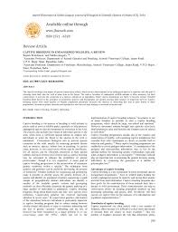 Pdf Captive Breeding In Endangered Wildlife A Review