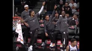 D Angelo Russell Nets Bench Dance During Blowout Win Vs Mavericks Youtube
