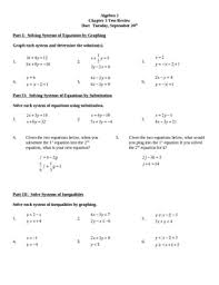 You may select which type of method the student should use to solve the problems, as well as the types of solutions. Algebra 2 Solving Systems Of Equations Test Review By Lexie Tpt