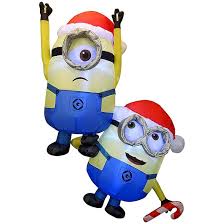 How to put inflatable decorations on the roof. Universal Inflatable Hanging Minions With Led Lights 117938 Rona