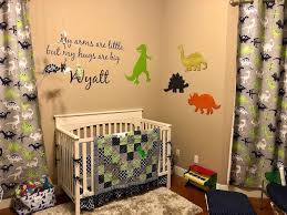 Perfect if you're on the hunt for some edgier / cool boy bedroom ideas, these neon skateboards fixed to the wall add fun pops of wild colour to the otherwise bland room. Sweet Teetle Wyatt S Dinosaur Nursery Baby Dinosaur Nursery Dinosaur Baby Room Nurseries Dinosaur Nursery Theme