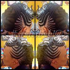 Ghana Cornrow Braid Mohawk With Twists Using Xpressions Bracing Hair Braid Updo African Braids Styles Black Curly Hair Cornrows Braids