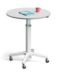 Leo Round Top Minimalist Mobile Height Adjustable Table Adjustable Height Table Adjustable Table Adjustable Height Standing Desk