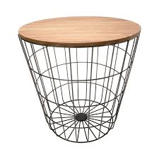 Storage Wire Basket Table Natural Amp Black Storage Baskets With Lids Wire Baskets Wire Basket Storage