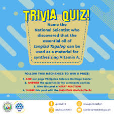 How well do you know your essential oils? Philippine Science Heritage Center Trivia Quiz Just Complete The Mechanics To Get A Chance To Win A Prize 1 Like Our Page Philippine Science Heritage Center 2 Answer The Question