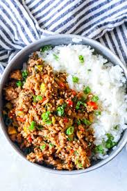Crock pot stuffed peppers with ground turkeyevolving table. Easy Mongolian Turkey And Rice Bowls Recipe Main Dishes Maindishes Ground Turkey Recipes Healthy Asian Ground Turkey Recipe Healthy Turkey Recipes