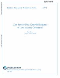 The world bank is a component of the world bank group. Can Service Be A Growth Escalator In Low Income Countries