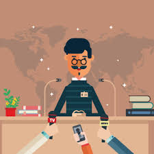 Conferencia de prensa matutina, desde palacio nacional. Vector Gratis De Periodistas En Conferencia De Prensa