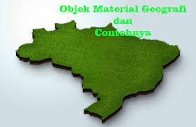 Objek material geografi adalah fenomena geosfer (permukaan bumi) yang meliputi atmosfer (lapisan udara), litosfer dan pedosfer (lapisan batuan dan tanah), hidrosfer (bentang perairan), biosfer. 7 Objek Material Geografi Dan Contohnya Di Masyarakat Ilmu Geografi