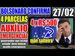 O pagamento das quatro parcelas da ajuda federal é feito de acordo com o mês de nascimento, no caso dos trabalhadores. Bolsonaro Confirma Lote 01 4 Parcelas Do Auxilio Emergencial Mae Solteira R 500 Bolsa Familia Youtube