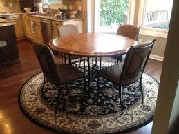 Find expandable round dining table at macy's. Need Help On What Shape Rug To Put Under Round Kitchen Table In Small