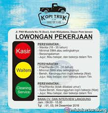 68 likes · 1 talking about this. Lowongan Kerja Kopi Truk Walk In Interview Bandung Desember 2018 Info Loker Bandung 2021