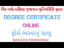 © veer narmad south gujarat university. Vnsgu Surat Degree Certificate Online Form Fill Up Started Youtube