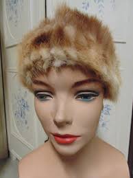 Vintage Light Mink Hat With Hole in Center, Inside Size 23"