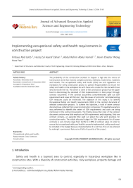 1.development and implementation of national osh policy in malaysia and convention no. Pdf Implementing Occupational Safety And Health Requirements In Construction Project