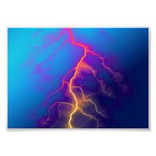Colorful Lightning In Blue Sky Graphic Art Poster Zazzle Com In 2021 Graphic Poster Art Lightning Art Glowing Art