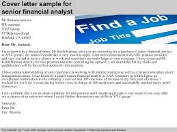 Senior Financial Analyst Cover Letter
