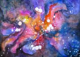 fun watercolor galaxy and space paintings