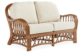 South Sea Rattan Antigua Rattan Loveseat Natural White Rattan Chair Rattan Loveseat Club Chairs