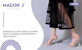 Amazon.com | MACKIN J 188-7 Women's Clear Heels Pointed Toe ...