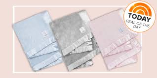 Little giraffe blue sherpa satin baby blanket plush thick heavy 28 x 34 boys. Deal Of The Day 30 Percent Off Embossed Baby Blankets From Little Giraffe
