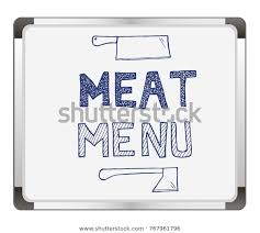 Meat Menu On Flip Chart Background Stock Vector Royalty