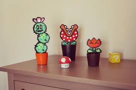 Des Plantes Mario En Perles A Repasser Decoration Jeux Video Perle A Repasser Modeles Perle Hama Mario