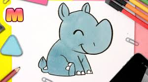 Dibujos para dibujar de animales tiernos faciles a lapiz. Como Dibujar Un Rinocerente Kawaii Facil Paso A Paso Como Dibujar Y Pintar Animales Kawaii Youtube