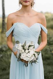 Elegant Blue And White Summer Chic Wedding At Beech Hill Barn Off Shoulder Bridesmaid Dress Light Blue Bridesmaid Dresses Chic Bridesmaid Dresses