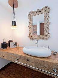 Piano Lavabo Washbasin In Legno Massello Di Castagno Su Misura Bagno Artigianale Arredamento Bagno Idee Bagno Rustico