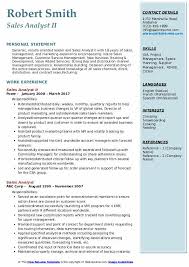 Having an updated resume is advantageous and if you follow this update your resume format and appearance. Sales Analyst Resume Samples Qwikresume