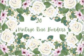 Flower watercolor png you can download 26 free flower watercolor png images. Vintage Rose Borders In Illustrations On Yellow Images Creative Store