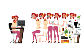 Self employed professional wearing all the hats. Office Worker Vector Woman Animation Creation Set Lifestyle Generator Professional Officer Clerk Front Side Back View Businessman Female Lady Face Emotions Isolated Illustration By Pikepicture Thehungryjpeg Com