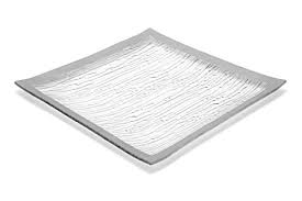 Wooden dishes are easy to maintain and serve aesthetic purposes. Gac Set Of 4 Elegant Tempered Glass Dinner Plates Square Glass Plate 10 5 Inch Break And Chip Resistant Oven Microwave Safe Dishwasher Safe Decorative Silver Border Buy Online In Bahamas